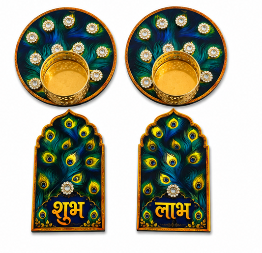 Premium MDF Shubh Labh Wall Hanging Set